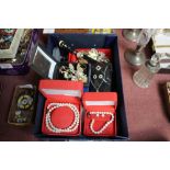 A box containing various costume jewellery to incl