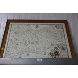 A framed print of a map