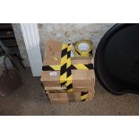 A large quantity of rolls of warning tape