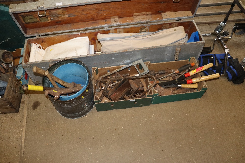 Three boxes of various hand tools