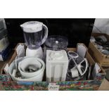 A box containing a food processor; blender and acc