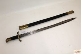 A British model 1855 Lancaster sword bayonet with