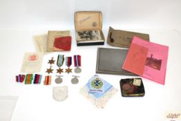 Two WWII groups of medals and ephemera relating to