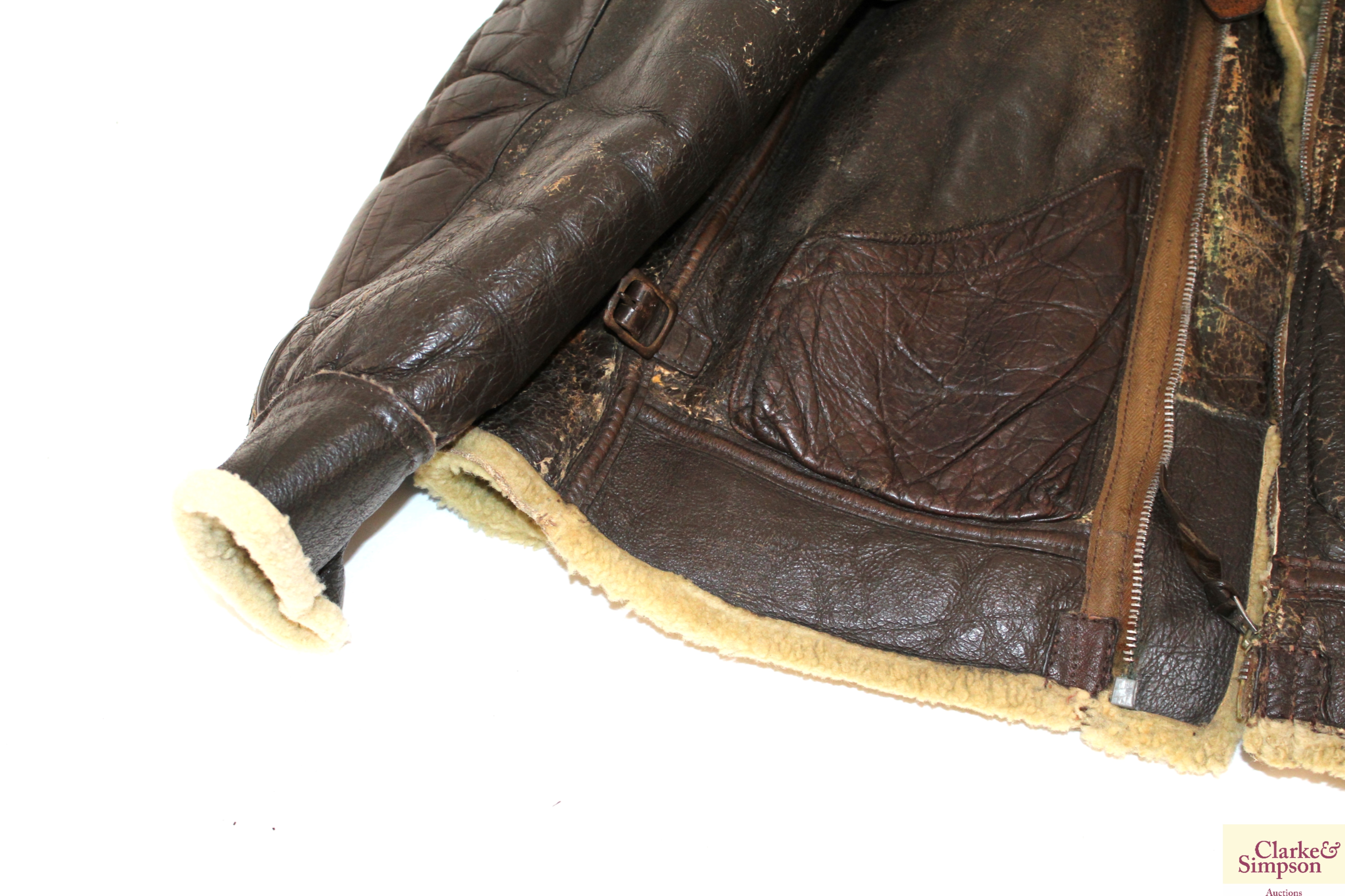 An "Aero Leather" WWII era B3 flying jacket, with - Image 4 of 9