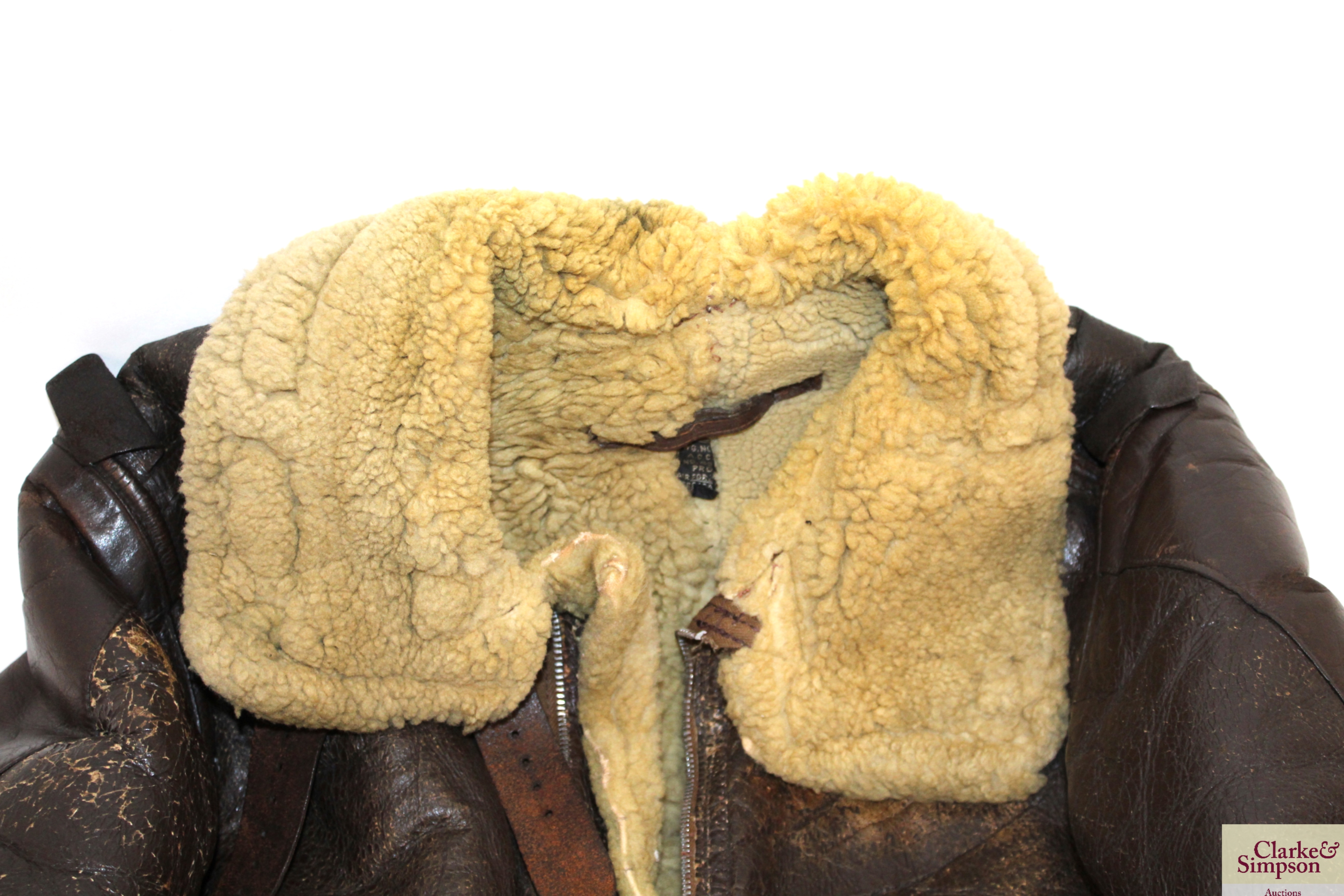 An "Aero Leather" WWII era B3 flying jacket, with - Image 2 of 9