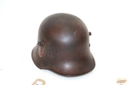 A German 1916 pat helmet, with later lining and de