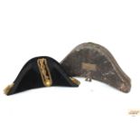 A mid-Victorian Naval folding bicorn hat by Galt P