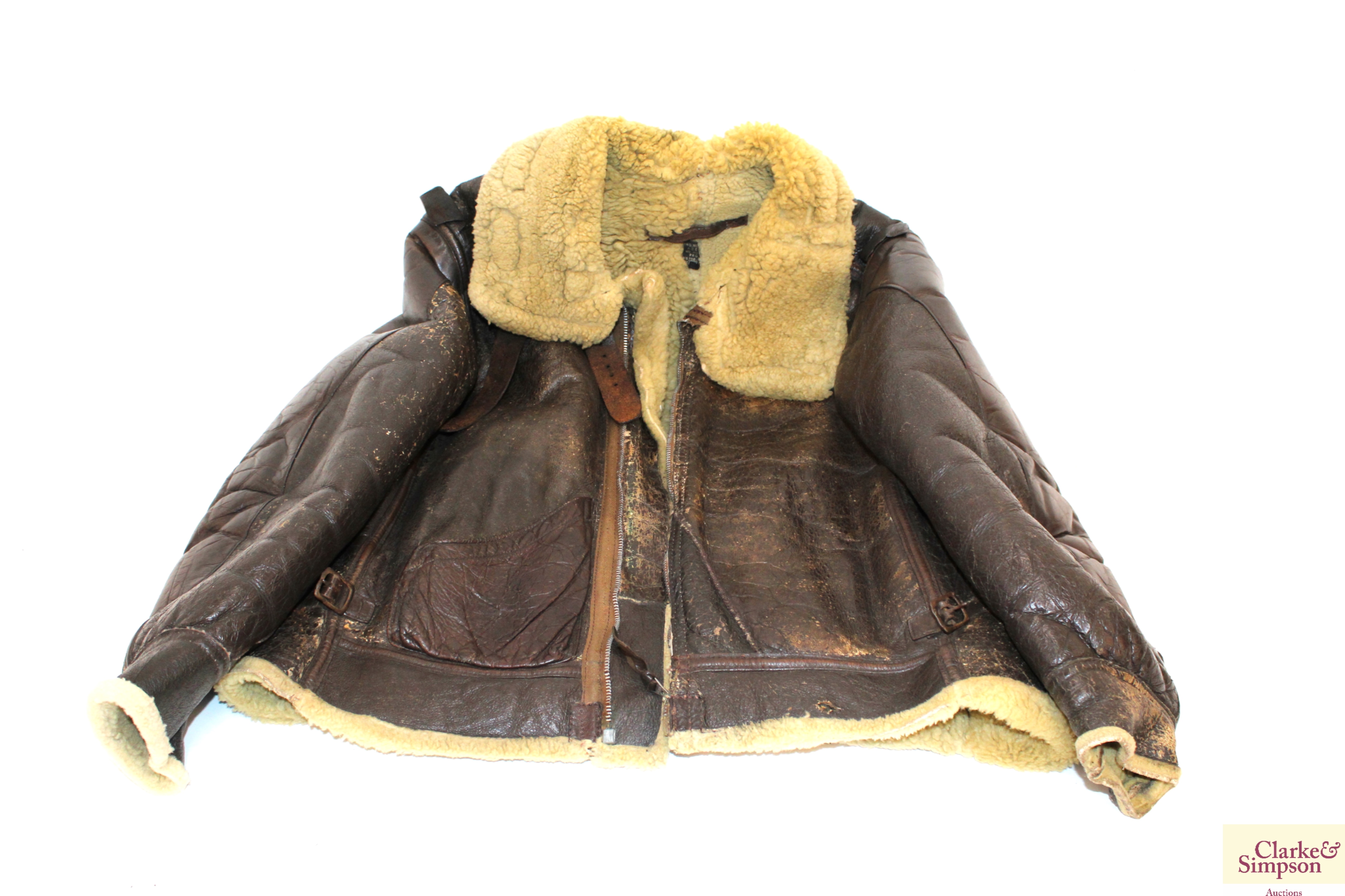 An "Aero Leather" WWII era B3 flying jacket, with