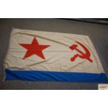 A U.S.S.R. Naval ensign flag, maker marked