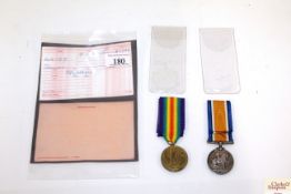 A WWI BWM and Victory medal to 67729 Gnr. T. Hunte