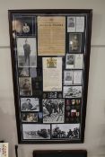 A WWII themed collage of medal, badges, photograph