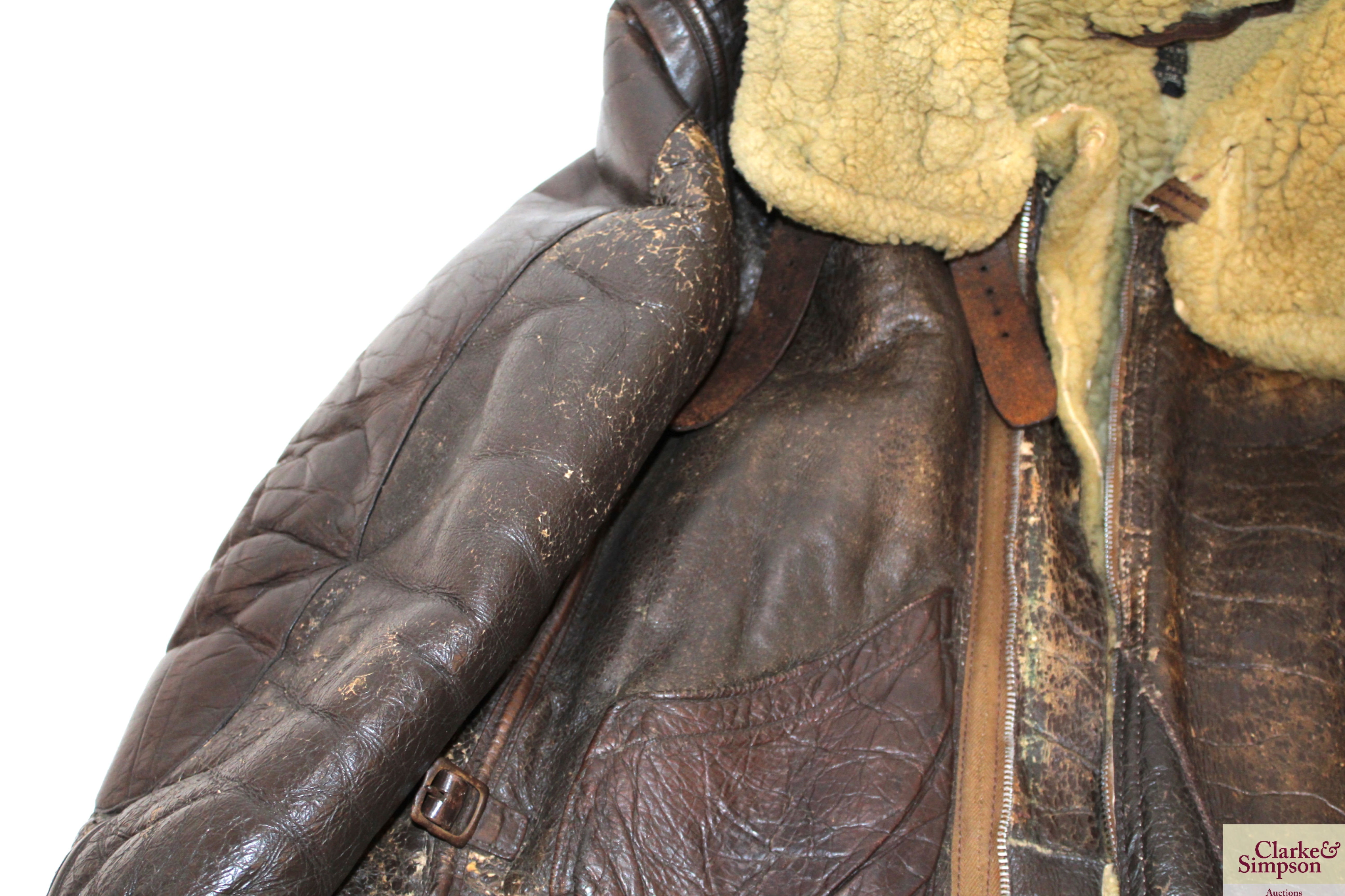An "Aero Leather" WWII era B3 flying jacket, with - Image 3 of 9