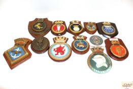 Twelve various plaques (two AF)
