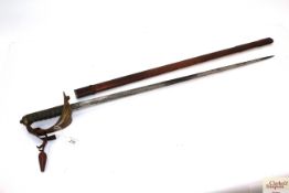 A scarce ERVII Officers sword with leather field s