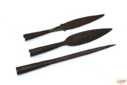 Three vintage spear heads