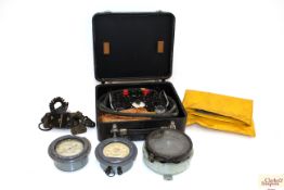 A mixed lot including a auto pilot tester Mk17, wi