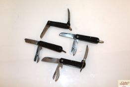 Four British military jack knives, one dated 1944