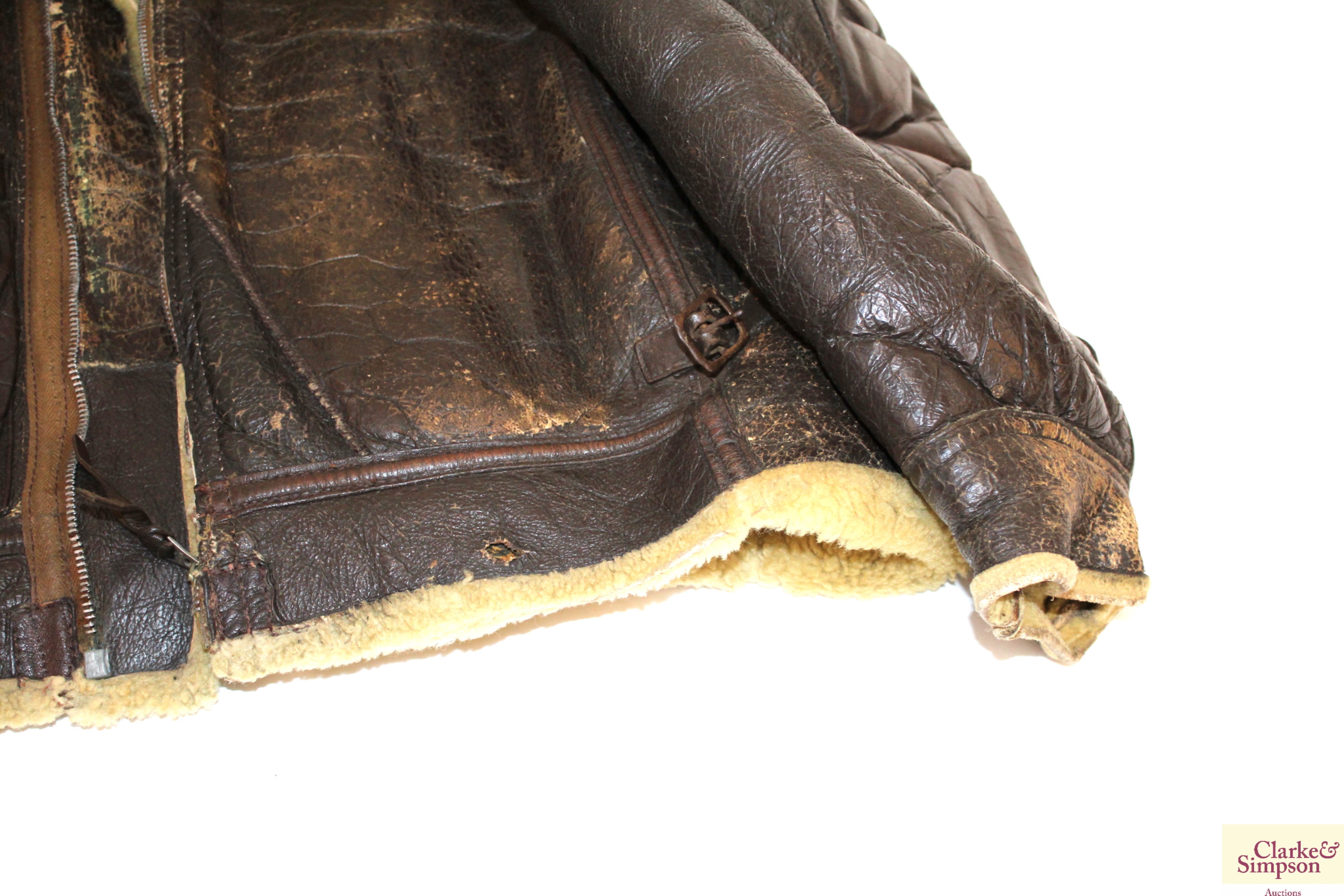 An "Aero Leather" WWII era B3 flying jacket, with - Image 5 of 9