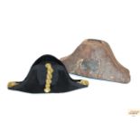 An early 20th Century Naval bicorn hat by E. Walto