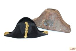 An early 20th Century Naval bicorn hat by E. Walto