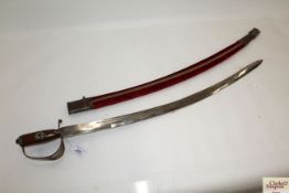 An Indian decorative sabre with scabbard