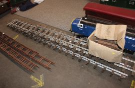 A run of 5" Gauge track including some spare sleep