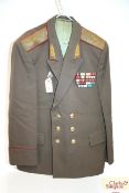 A U.S.S.R. Generals jacket with insignia, badge an