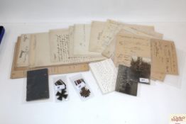 A German WWI collection relating to one soldier in