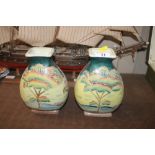 A pair of Art Deco design pottery vases