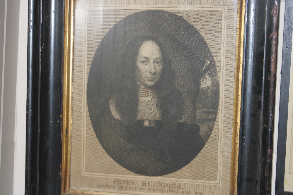 Antique print, portrait print Peter Blundell in ebonised frame - Image 2 of 6