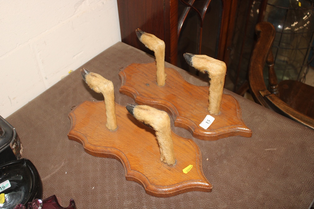 A pair of shotgun racks in the form of mounted dee