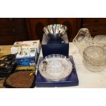 Two Lundtofte stainless steel bowls and a glass an