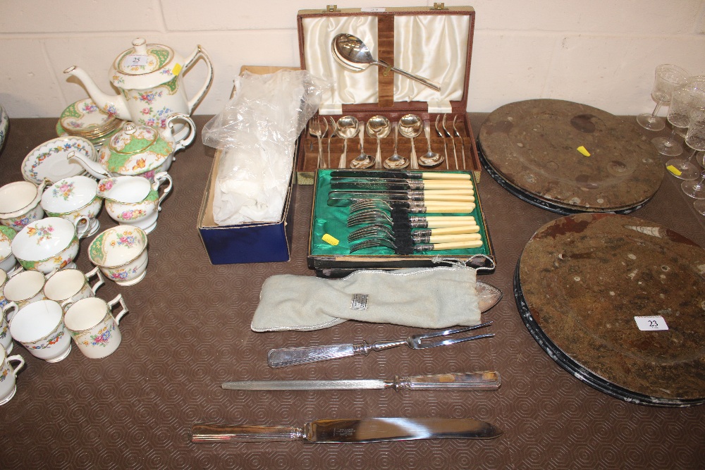 A quantity of various plated cutlery to include ca