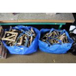Two bags of rustic wooden letters, approx. 23cm hi