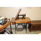 A Singer treadle sewing machine