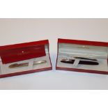 Two boxed Sheaffer fountain pens with 14ct gold ni