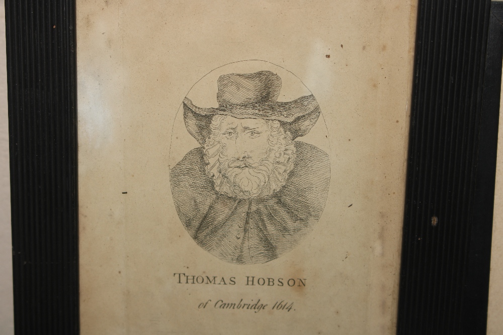 A framed and glazed print of Thomas Hobson togethe - Image 5 of 5