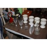 A small quantity of glassware to include a silver