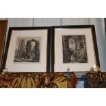 A pair of engravings "In The Queens Tower Conway C