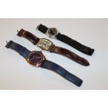 Three gent's wrist watches