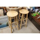 A pair of beech stools