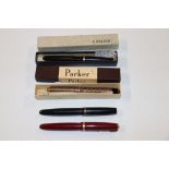 A boxed Parker duo fold pen; one other boxed Parke
