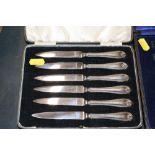 1940 Y.W & Co. silver handled boxed fruit knives