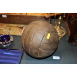 A vintage leather football