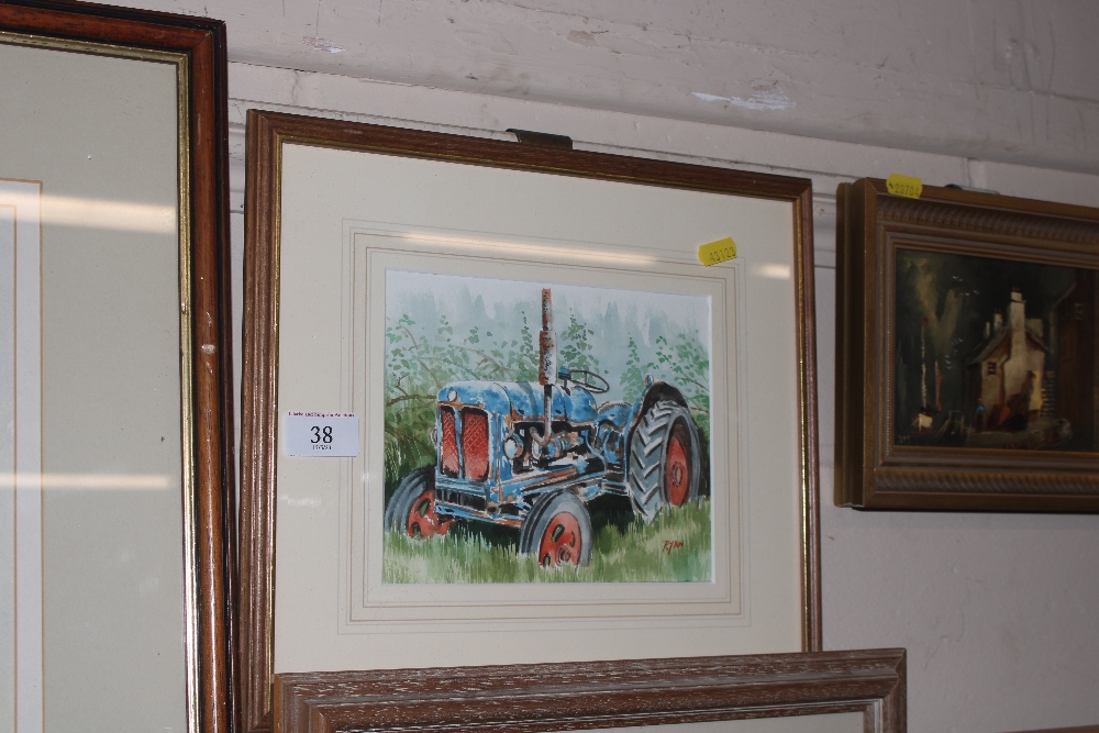 John Ryan, watercolour study of a Fordson tractor