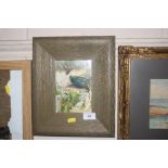 A framed and glazed watercolour study of a boat signed Ann Snow