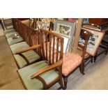 Five mahogany bar back dining chairs AF