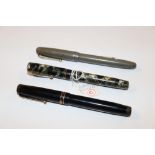 Two Swan fountain pens together with a Swan leverl