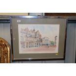 A framed and glazed watercolour study depicting Co