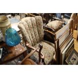 A 19th Century floral upholstered armchair